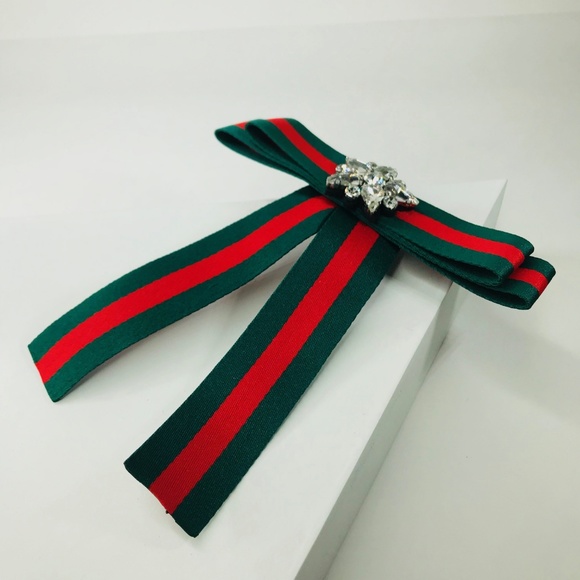 🆑 Ribbon Bowknot Brooch in Green - Picture 4 of 5